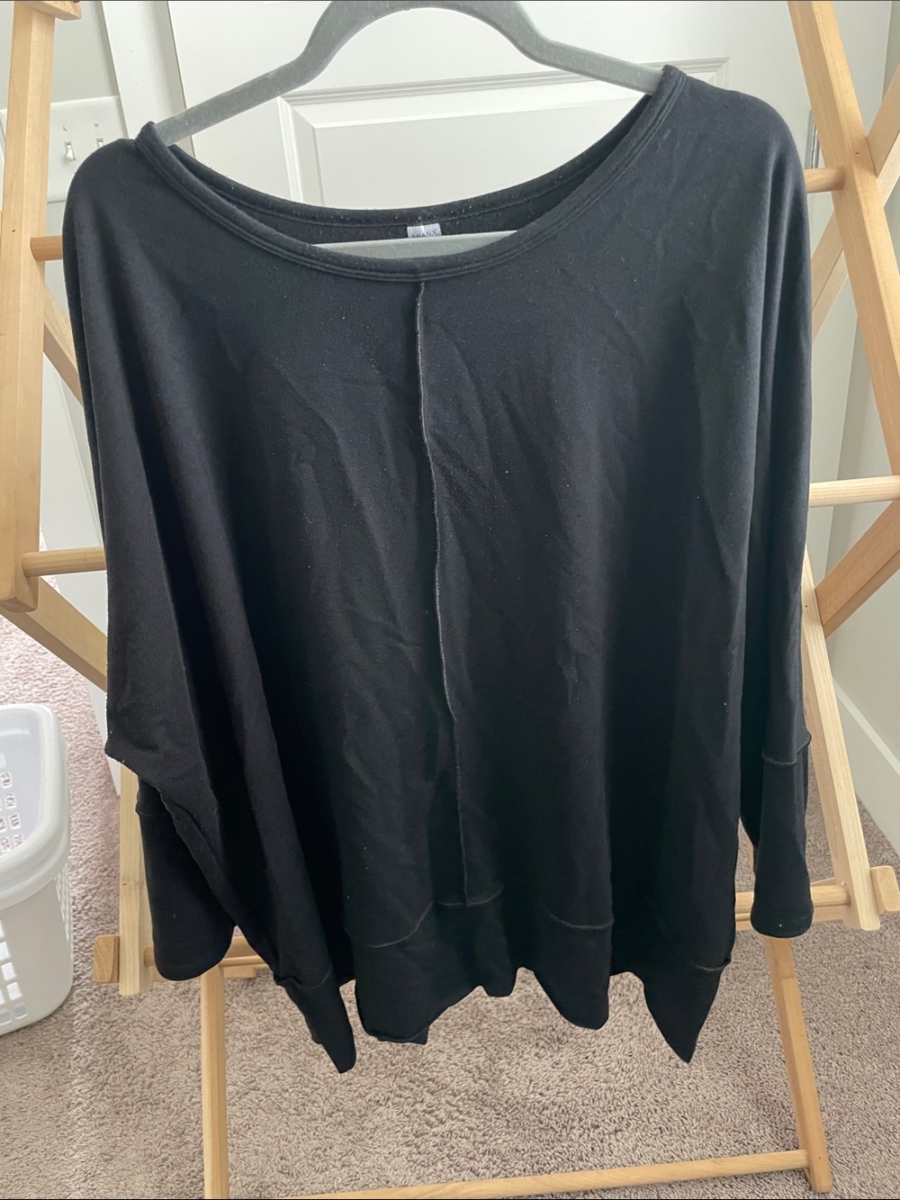 Spanx Black Women's Oversized Long Sleeve Top - Casual Everyday